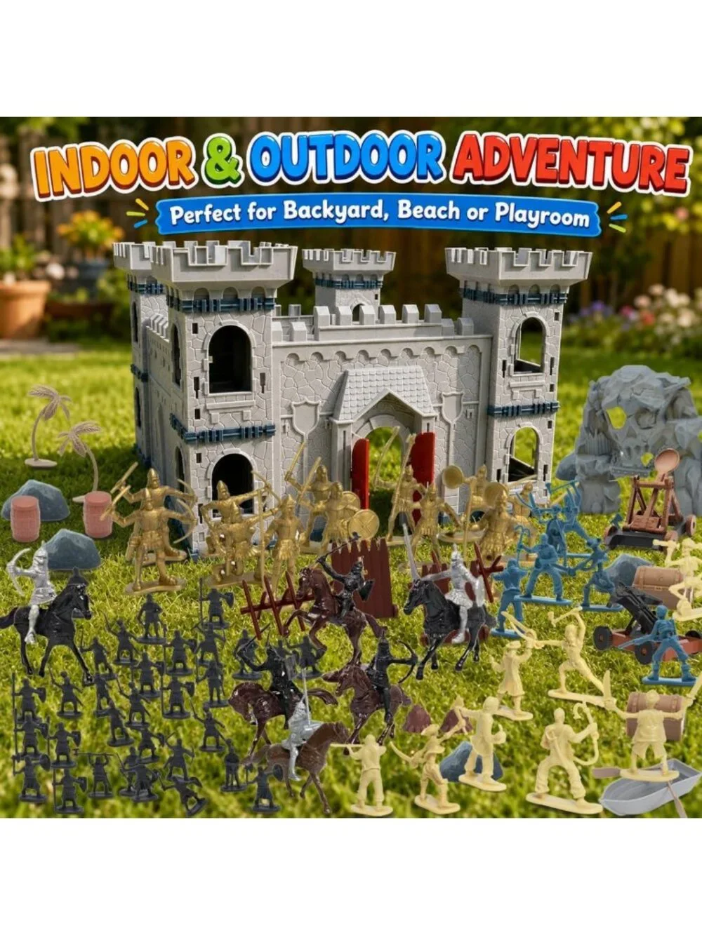 Medieval Castle Knight Toy Soldiers Set - 20 Pirates, 12 Soldiers, 8 Cavalry